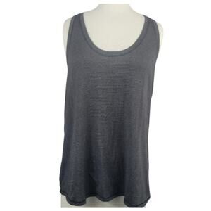 Lululemon Tank Racerback Split Hem Tie Up Grey Striped